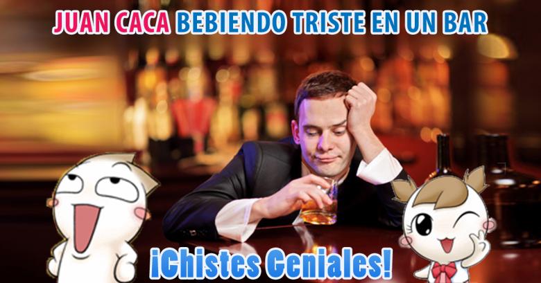 Juan Caca bebiendo triste en un bar